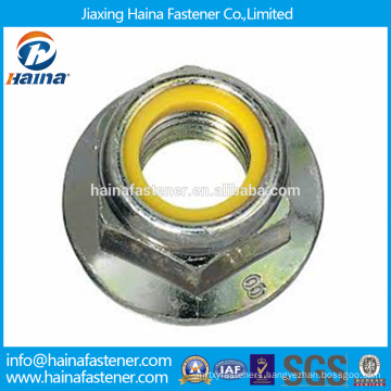 In Stock Made In China DIN6926 Carbon Steel/Stainless steel Prevailing torque type hexagon nuts with flange/flange cap nut